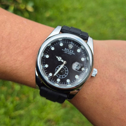 Reloj Rolex Goma Day Date Plateado + Caja Rolex GRATIS