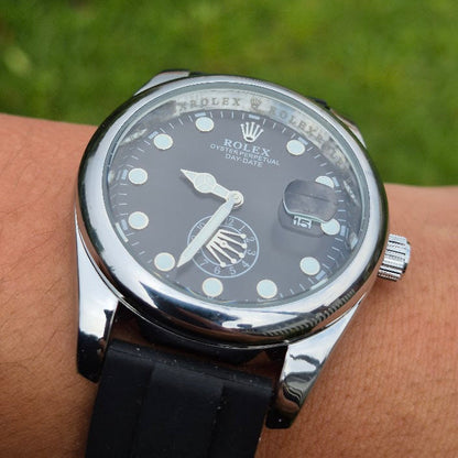 Reloj Rolex Goma Day Date Plateado + Caja Rolex GRATIS