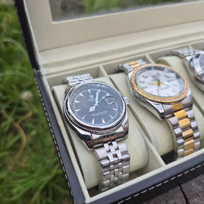 Combo Emprendedor Dubai Alta Gama Rolex AAA Maquinaria visible + 6 cajas individuales