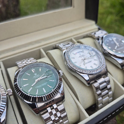 Combo Emprendedor Dubai Alta Gama Rolex AAA Maquinaria visible + 6 cajas individuales
