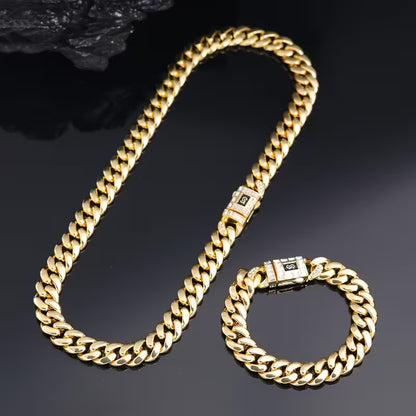 Set Cadena + Pulsera De Lujo Doradas