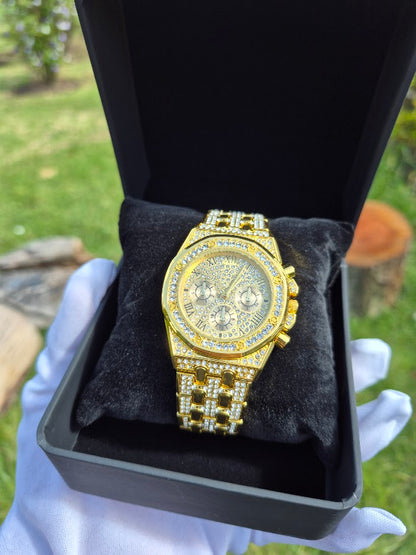 Reloj Cubano Dorado + Caja De Lujo