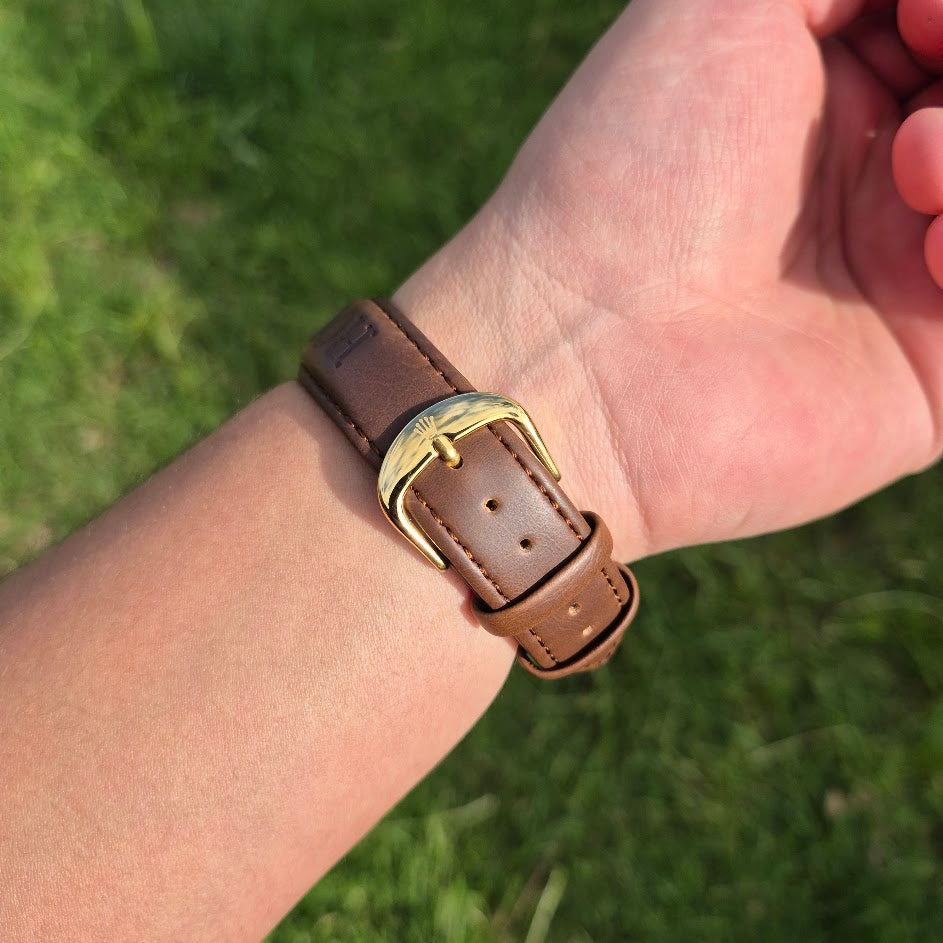 Reloj Rolex Cuero Day Date (Cafe-Dorado) + Caja Gratis