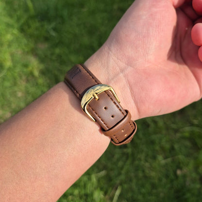 Reloj Rolex Cuero Day Date (Cafe-Dorado) + Caja Gratis