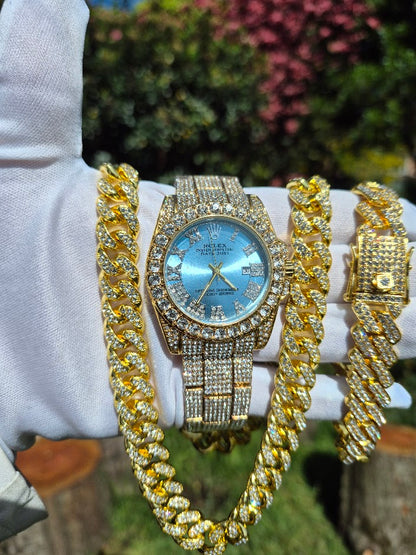 Reloj Rolex Cubano Premium + Cadena + Pulsera