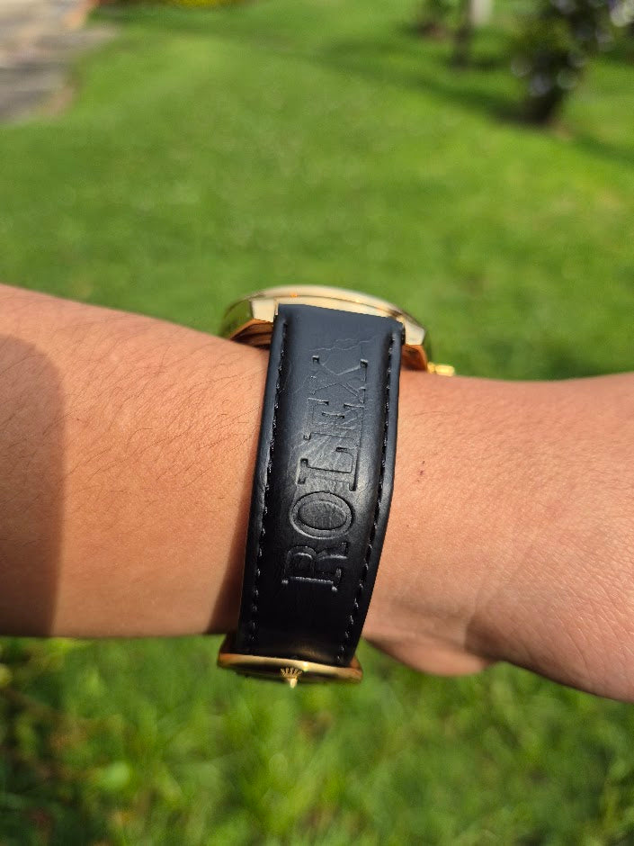 Reloj Rolex Goma Day Date Negro Dorado + Caja Rolex GRATIS
