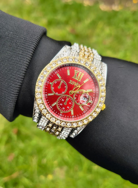 Reloj Imperial Contra Marcado Fondo Rojo