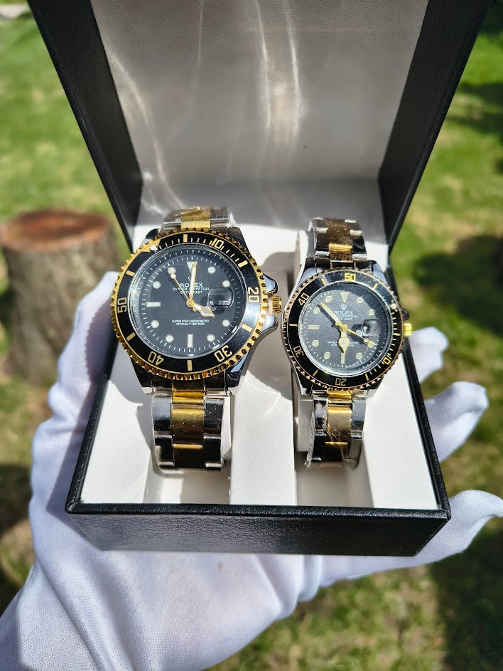 Relojes Rolex Pareja Submariner Bicolor + Caja De Lujo  GRATIS