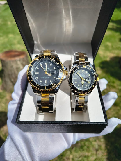 Relojes Rolex Pareja Submariner Bicolor + Caja De Lujo  GRATIS