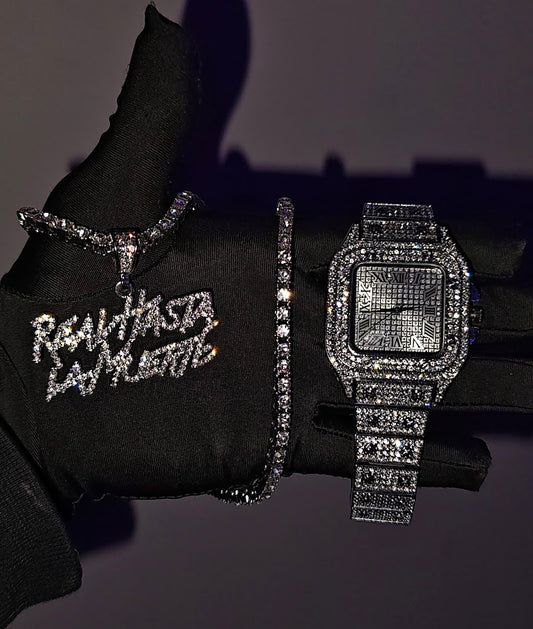 Reloj Cubano Cuadrado + Cadena RHLM