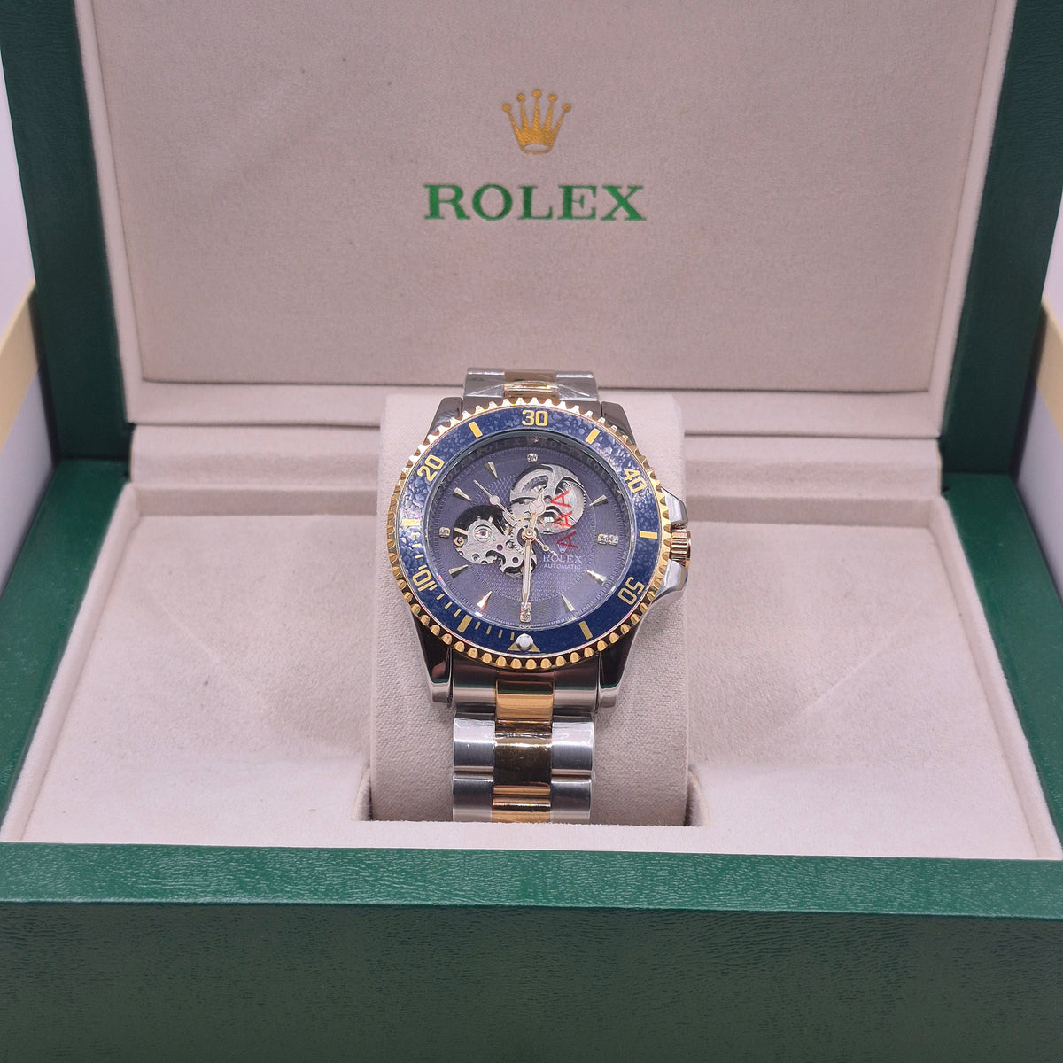 Rolex Submariner Automático Corazón Abierto Two Tone Dial Azul