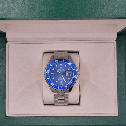 Rolex Semiautomatico Submariner Oyster Plateado Azul