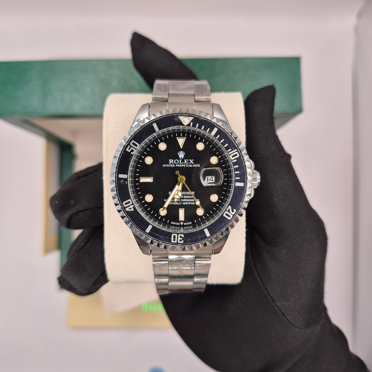 Rolex Semiautomatico Submariner Oyster Plateado Negro