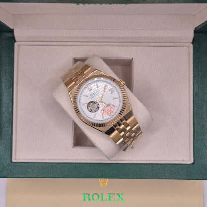 Rolex Land Dweller Automático Full Gold Dial Blanco