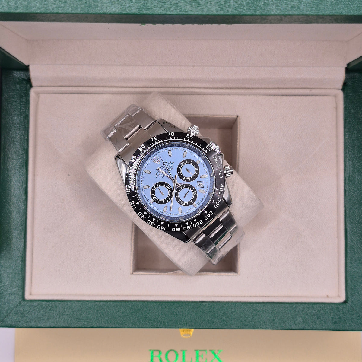 Rolex Daytona Semiautomático Tapa Transparente Full Silver Dial Tiffany