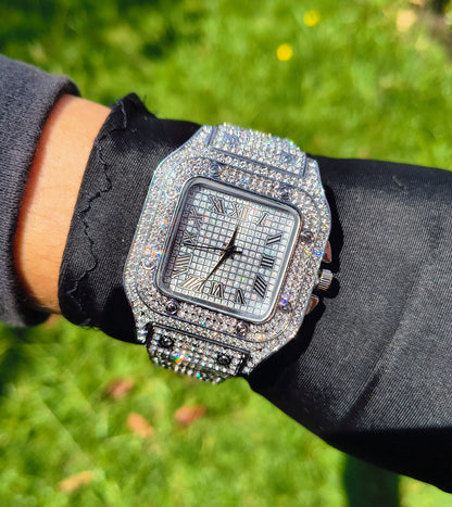 Reloj Plateado Cuadrado