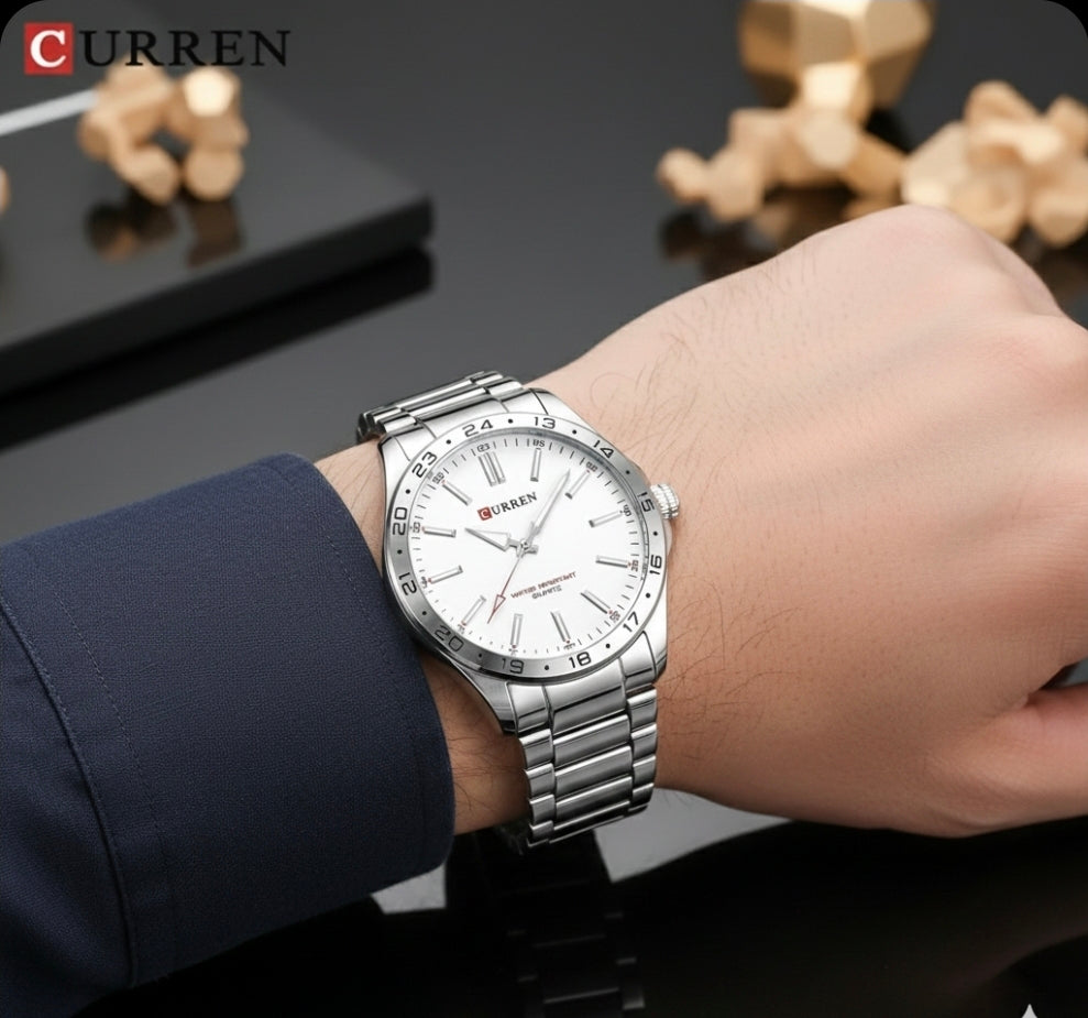 Reloj Curren 8452 Plateado-Blanco