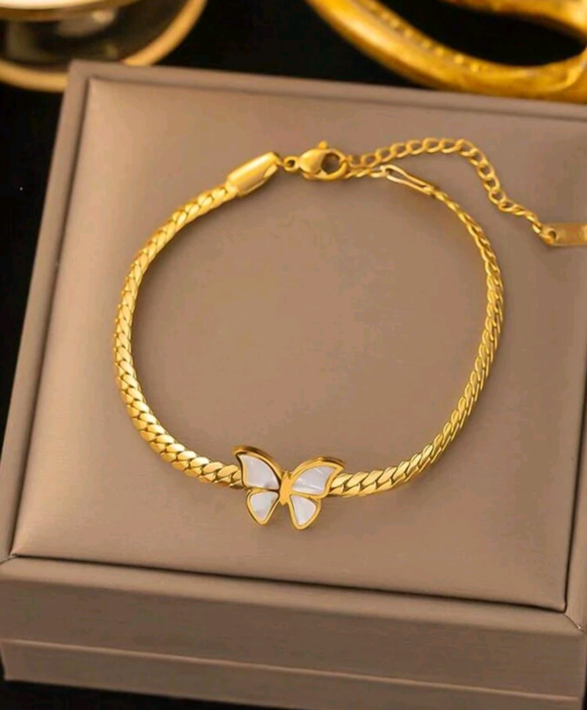 Set Cadena y Pulsera Colgante Mariposa