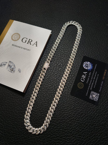 Cadena Cubana Plata 925 - Moissanita VVS1
