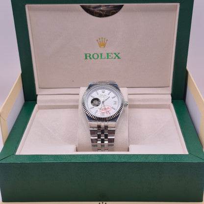 Rolex Land Dweller Automático Full Silver Dial Blanco