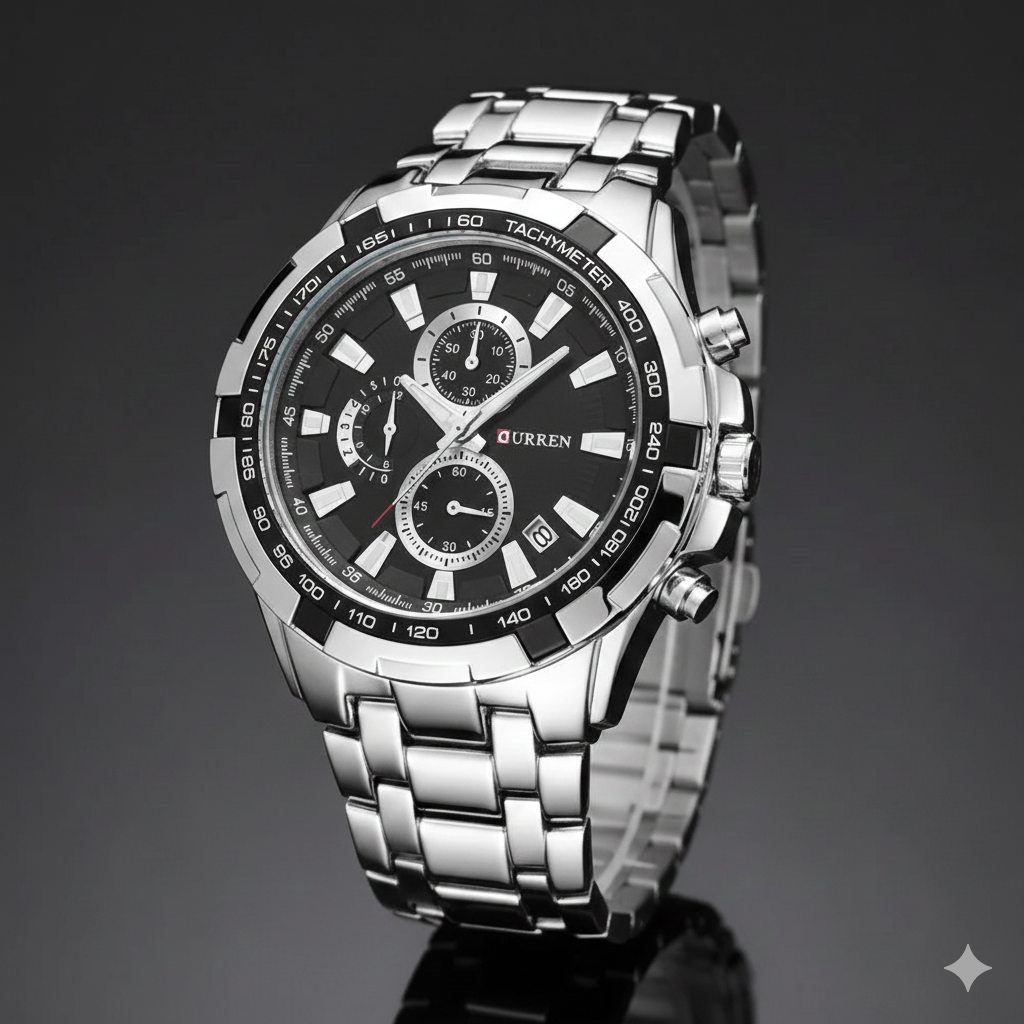 Reloj Curren 8023 Plateado-Negro