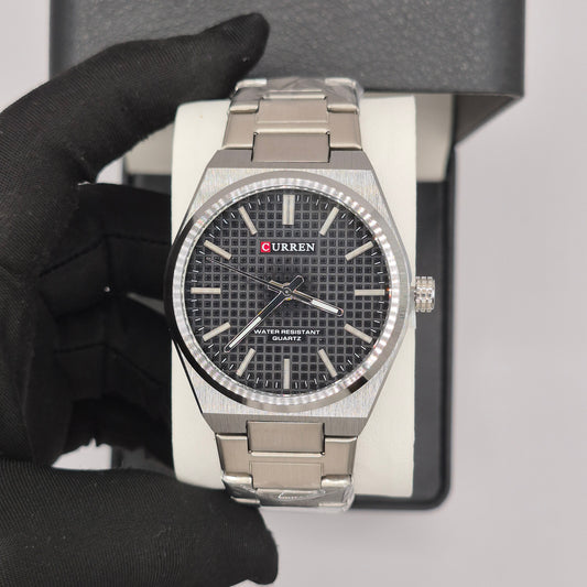 Reloj Curren Plateado Dial Negro