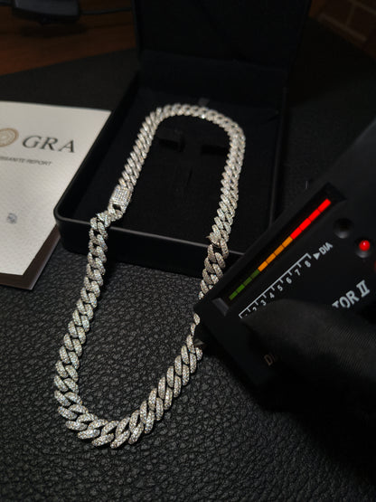 Cadena Cubana Plata 925 - Moissanita VVS1