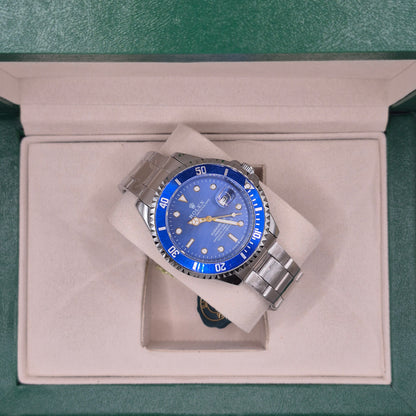 Rolex Semiautomatico Submariner Oyster Plateado Azul