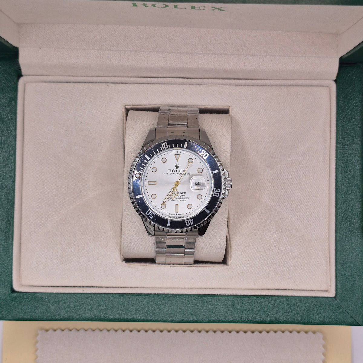 Rolex Semiautomatico Submariner Oyster Plateado Blanco