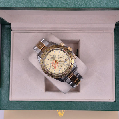 Rolex Daytona Semiautomático Tapa Transparente Two Tone Dial Dorado