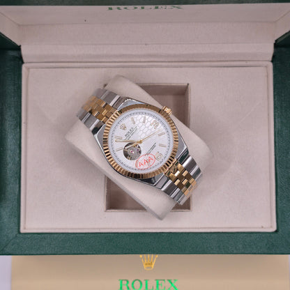 Rolex Land Dweller Automático Two Tone Dial Blanco