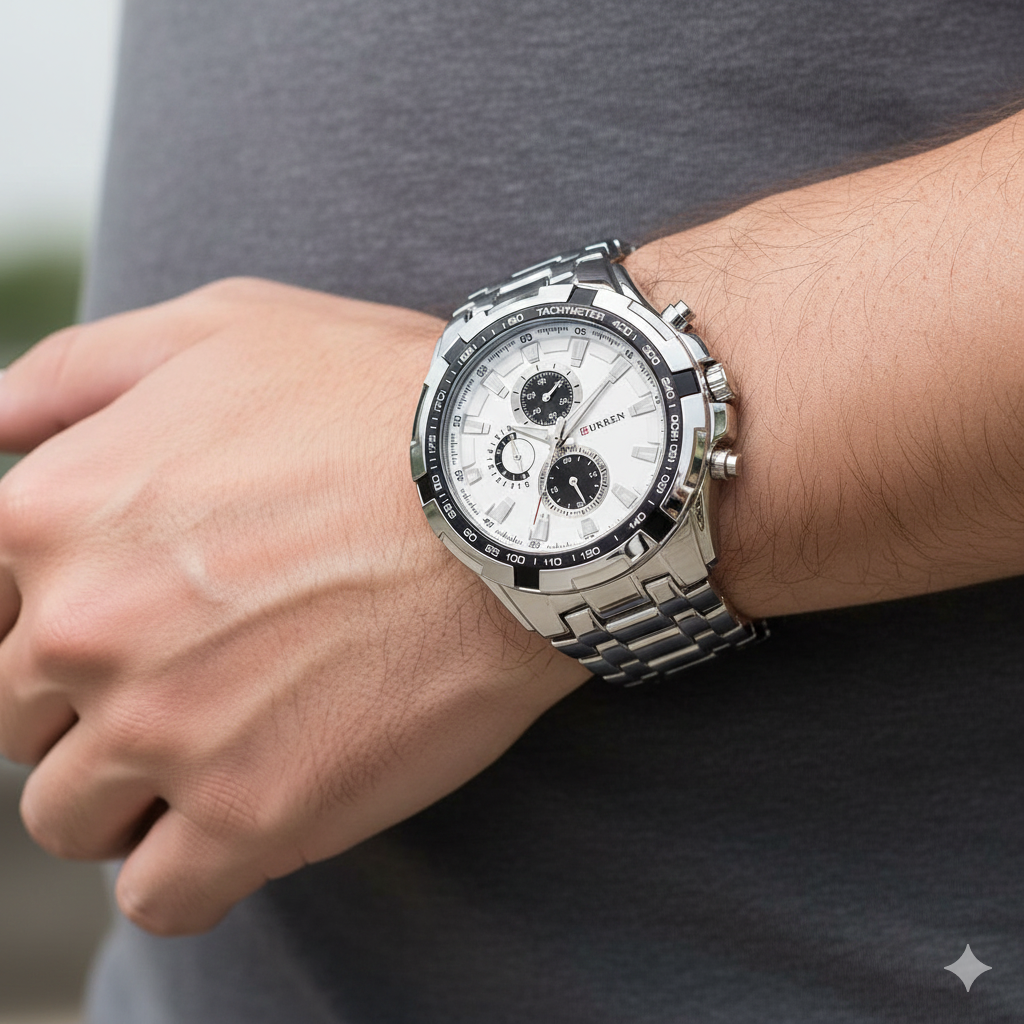 Reloj Curren 8023 Plateado-Blanco