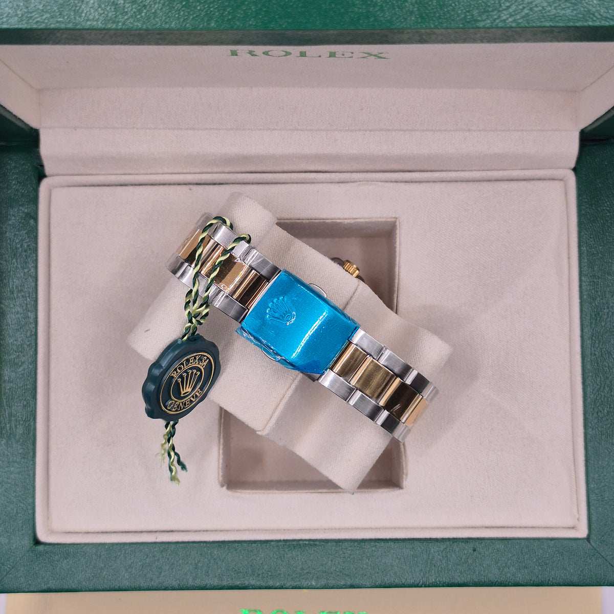 Rolex Semiautomatico Submariner Tapa Transparente Two Tone Cara Verde
