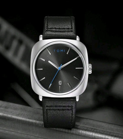 Reloj Tomi Negro + Gafas De Sol + Estuche De Lujo