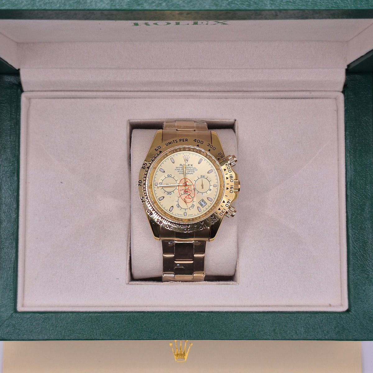 Rolex Daytona Semiautomático Tapa Transparente Full Gold