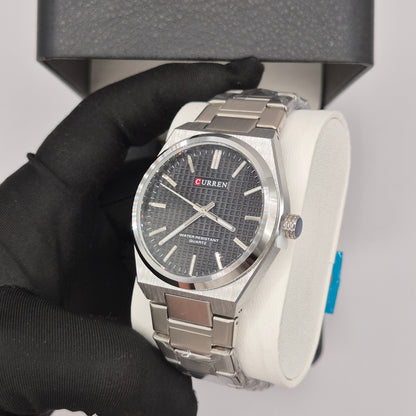 Reloj Curren Plateado Dial Negro