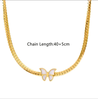 Collar Con Colgante de Mariposa en Acero Inoxidable