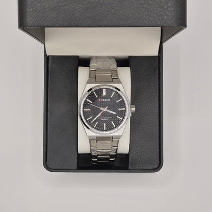 Reloj Curren Plateado Dial Negro