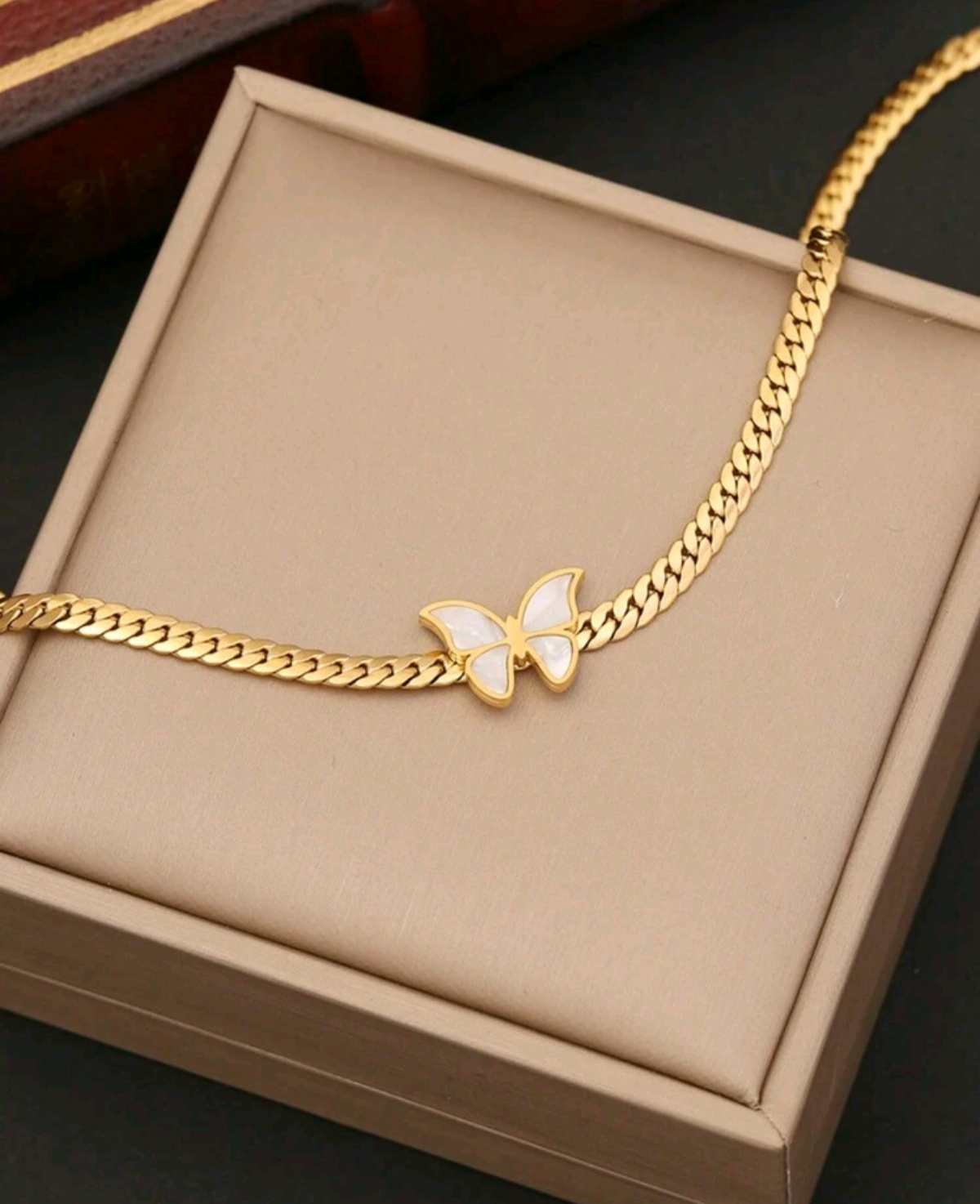 Set Cadena y Pulsera Colgante Mariposa