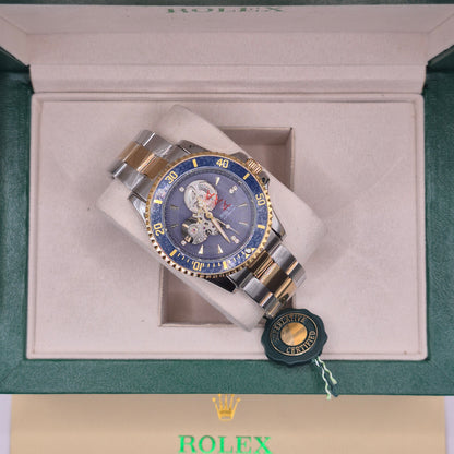 Rolex Submariner Automático Corazón Abierto Two Tone Dial Azul