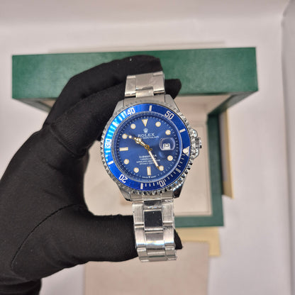 Rolex Semiautomatico Submariner Oyster Plateado Azul
