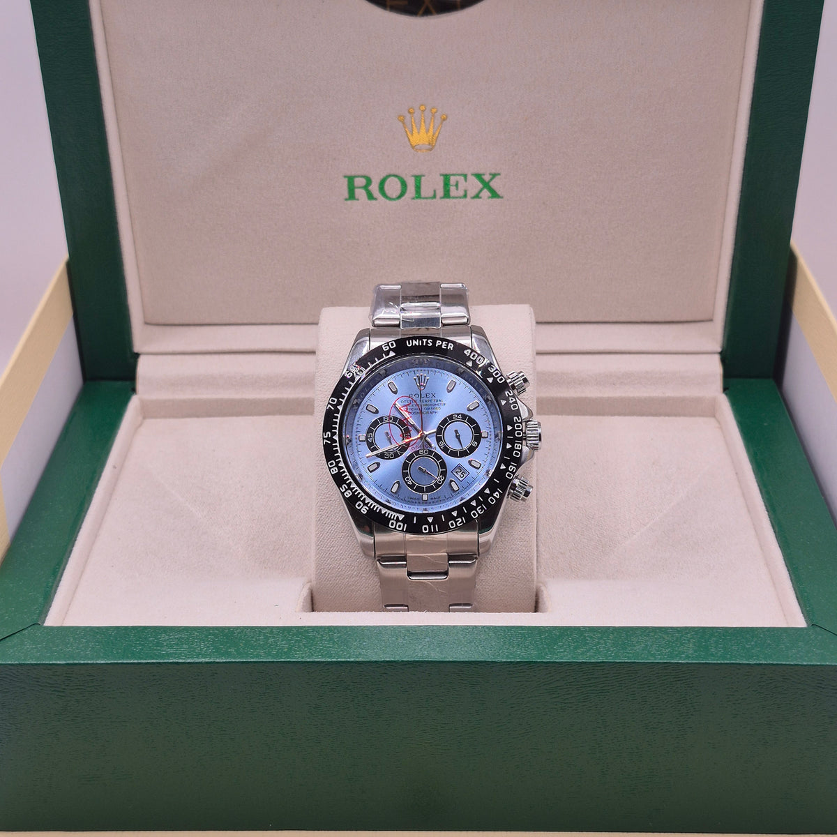Rolex Daytona Semiautomático Tapa Transparente Full Silver Dial Tiffany