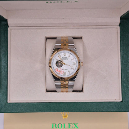 Rolex Land Dweller Automático Two Tone Dial Blanco