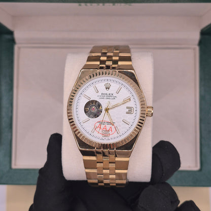 Rolex Land Dweller Automático Full Gold Dial Blanco