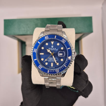 Rolex Semiautomatico Submariner Oyster Plateado Azul