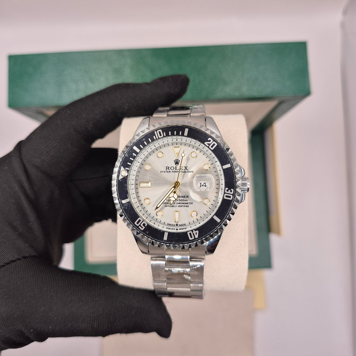 Rolex Semiautomatico Submariner Oyster Plateado Blanco