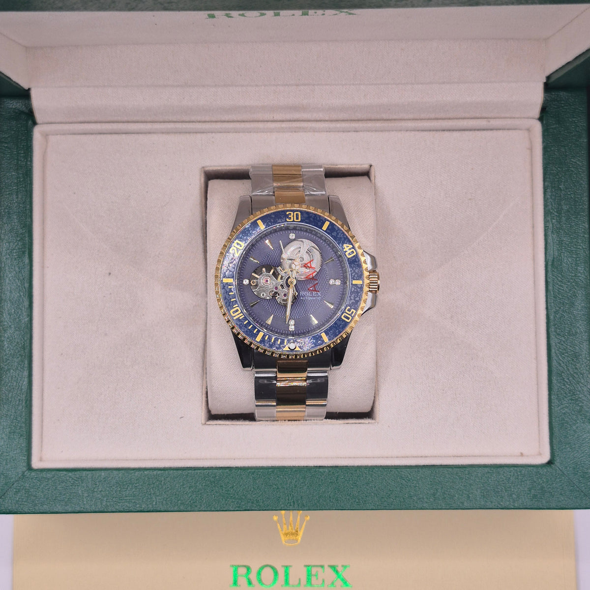 Rolex Submariner Automático Corazón Abierto Two Tone Dial Azul