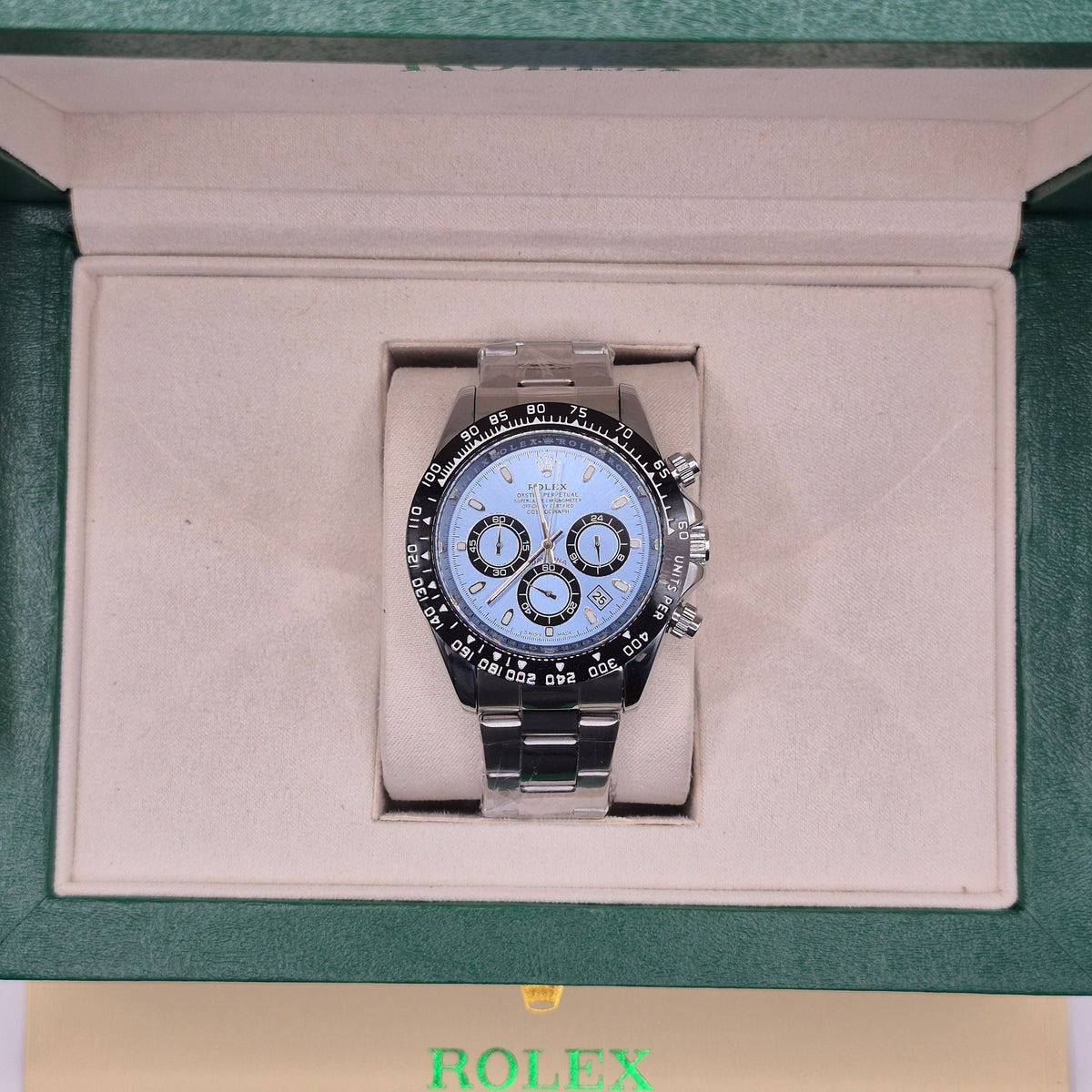 Rolex Daytona Semiautomático Tapa Transparente Full Silver Dial Tiffany