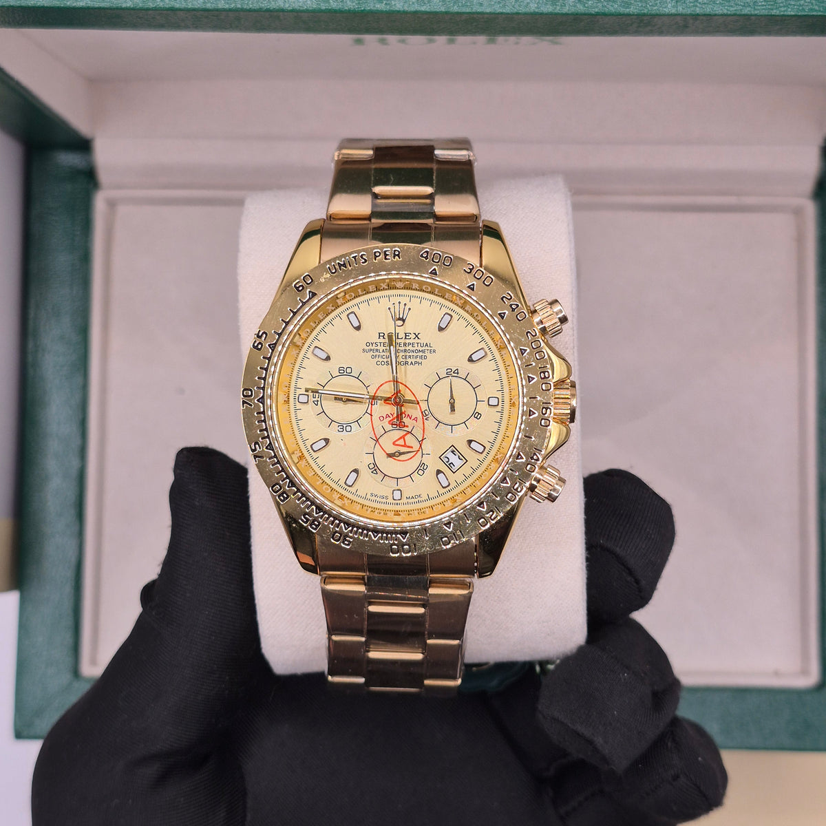 Rolex Daytona Semiautomático Tapa Transparente Full Gold