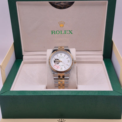 Rolex Land Dweller Automático Two Tone Dial Blanco